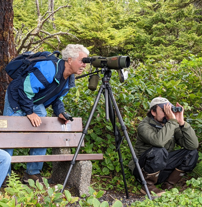 Ian with birding scope