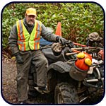 Oyster Jim at work on the trail